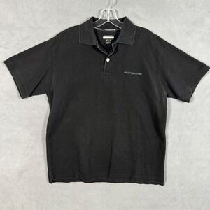 Porsche Polo Shirt Mens L Black Short Sleeve Sports‎ Car